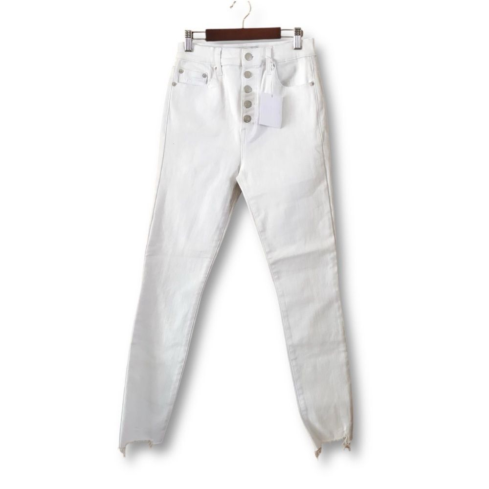 Pistola Cara High Rise Skinny Button Fly Jeans Break the Ice White NWT Size 26